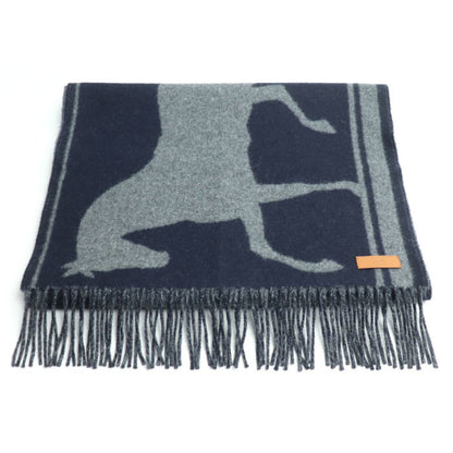 Hermes Tte Coeur Scarf Marine/Anthracite Cine H259141S 03
