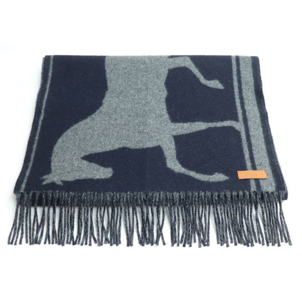 Hermes Tte Coeur Scarf Marine/Anthracite Cine H259141S 03