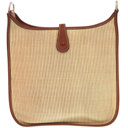 Hermes Herms Evelyne I Pm Striped Shoulder Bag In Veau Gulliver Noisette Leather