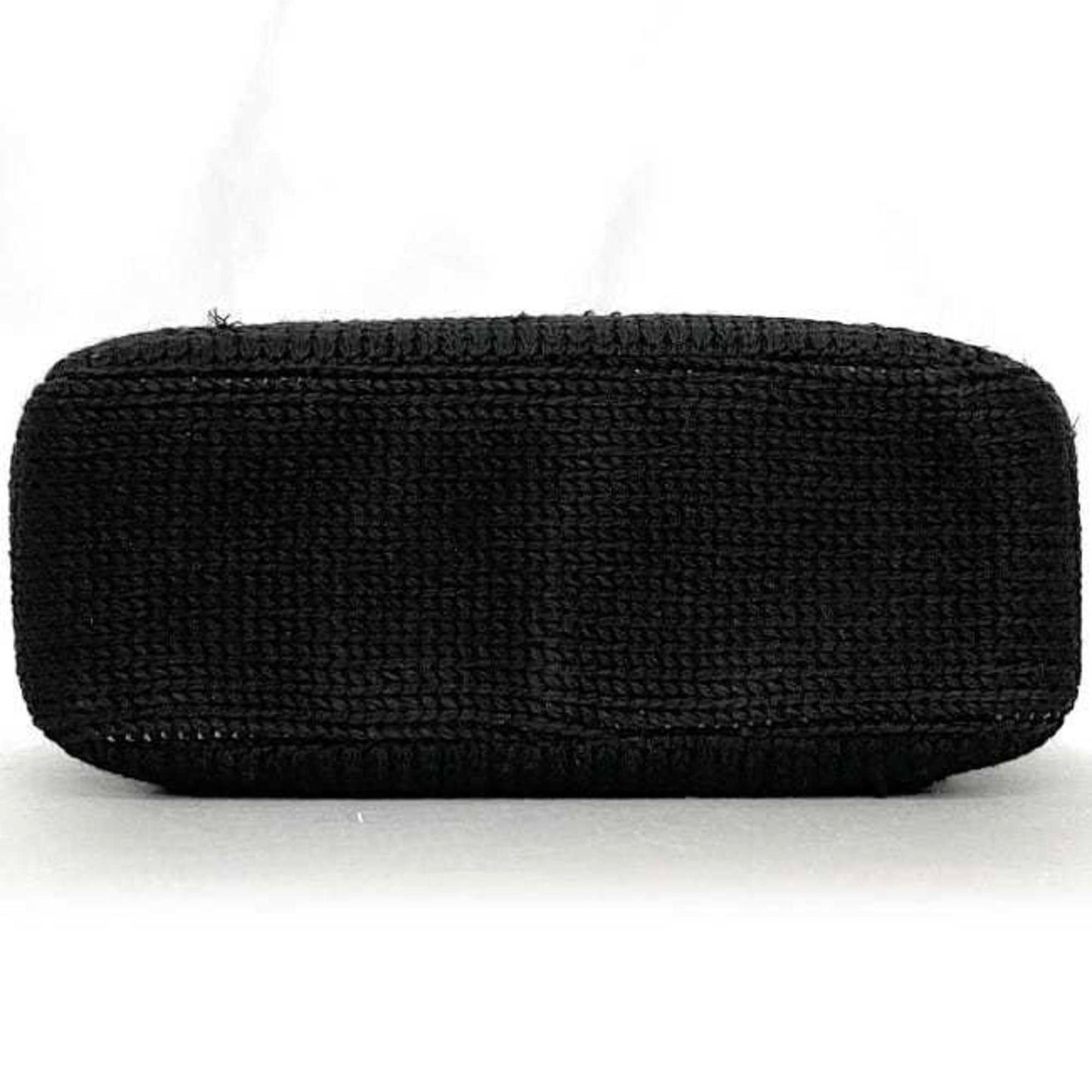 Prada Handbag Ec-22660 Black Nero Maglia Vitell B8387 Wool Leather 65 Prada Triangle Plate