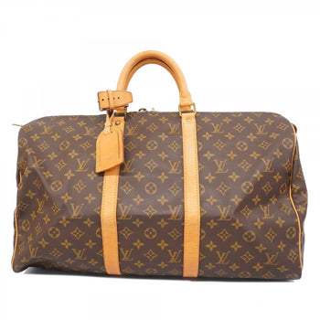 Louis Vuitton Monogram Keepall 50 Boston Bag M41426 Brown