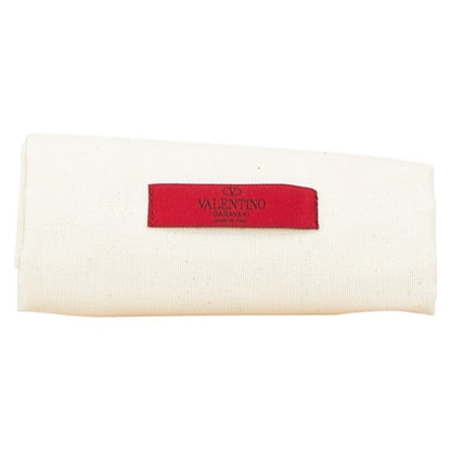 Valentino Garavani V-Ring Clutch Bag In Red Leather