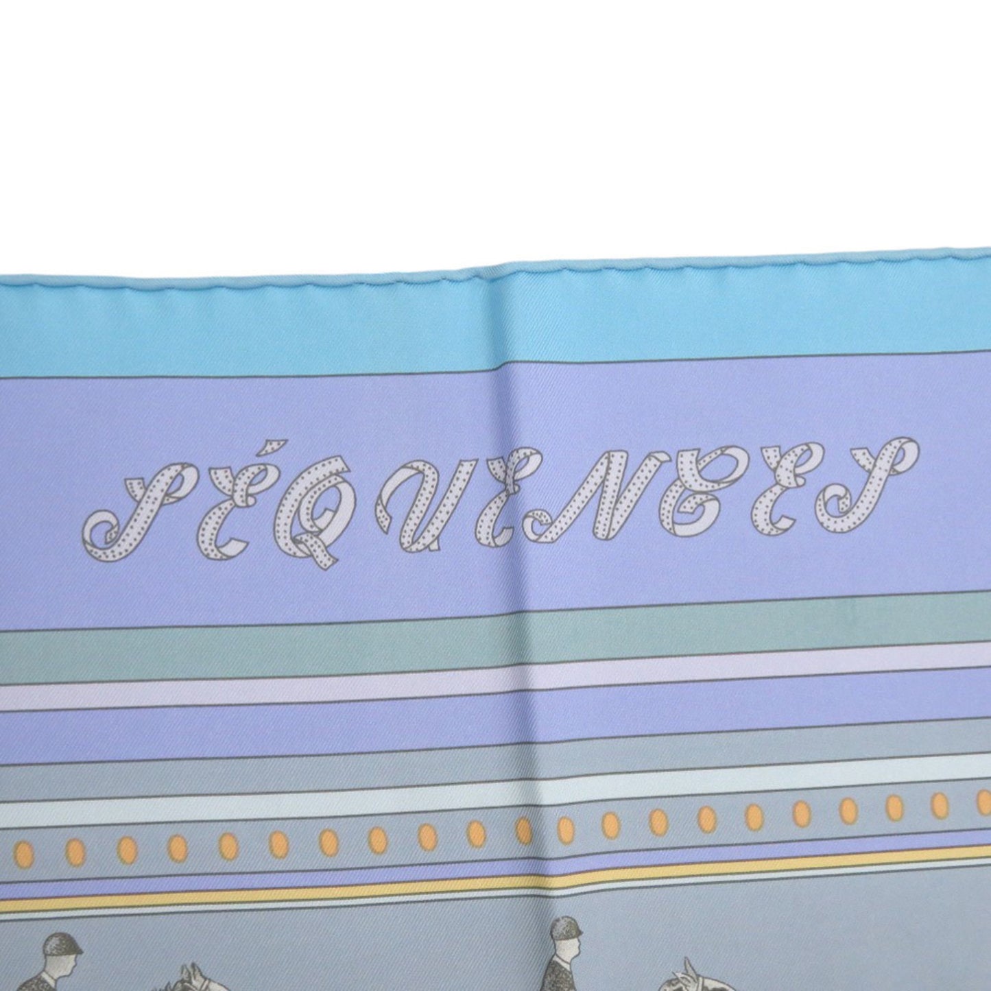 Hermes Herms Carr 90 Sequence Silk Scarf/Muffler In Light Blue