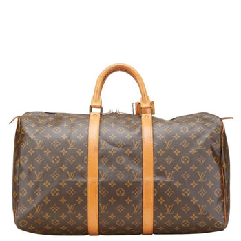 Louis Vuitton Monogram Keepall 50 Boston Bag M41426 Brown Pvc Leather