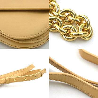 Bottega Veneta Shoulder Bag Mount Envelope Leather Beige Gold