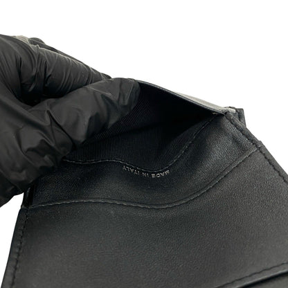 Chanel Matelasse Coco Lambskin Leather Tri-Fold Wallet In Metallic Black E2140