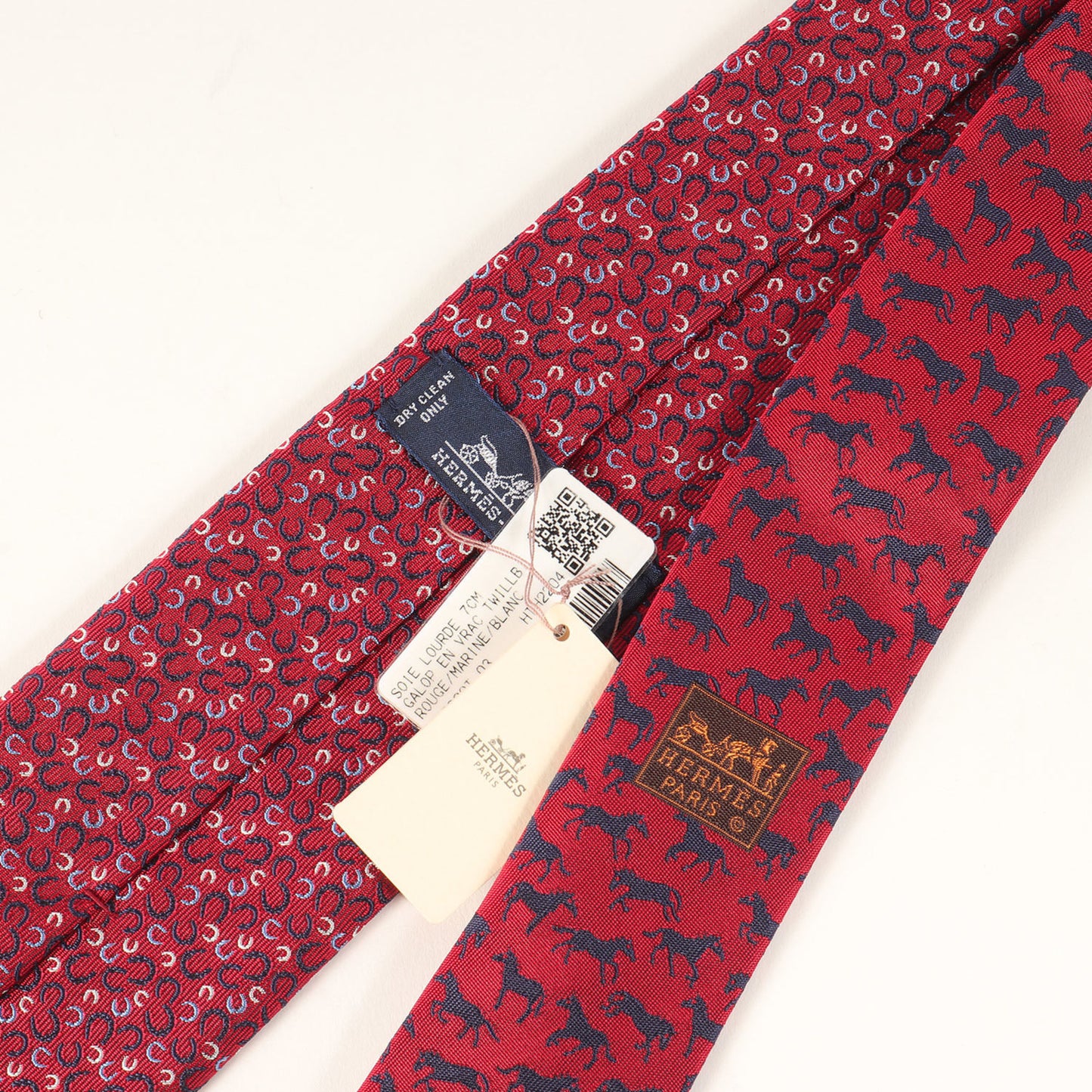 Hermes Horseshoe Monogram Silk Tie (Galop En Vrac Twillbi) 339322T Red