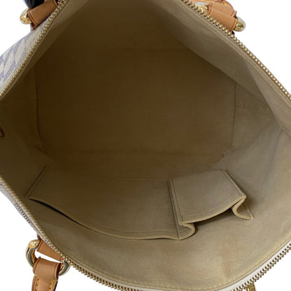 Louis Vuitton Saleya Pm Damier Azur Leather Tote Bag
