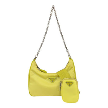 Prada Shoulder Bag Nylon 1Bh204 Yellow