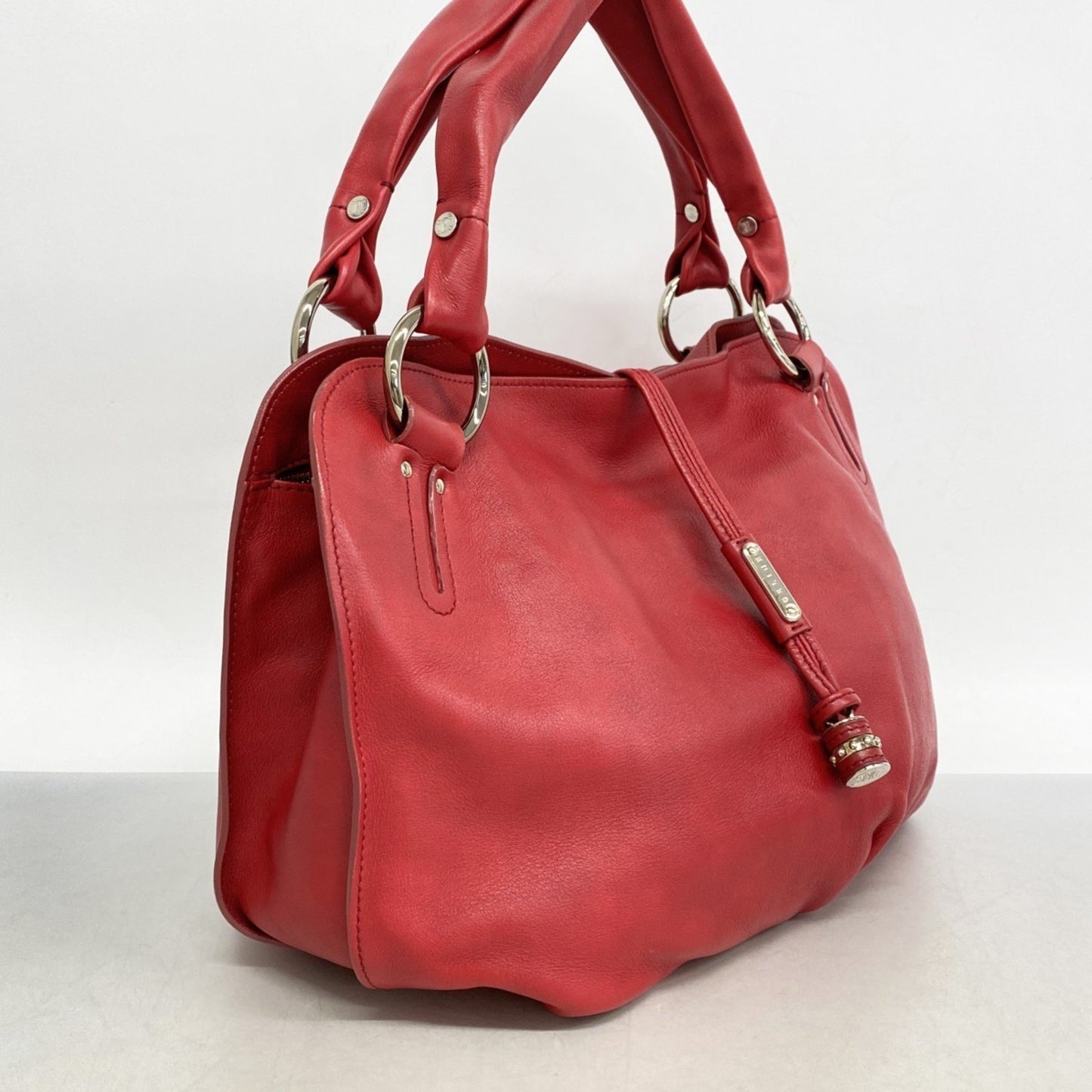 Celine Shoulder Bag Leather Red