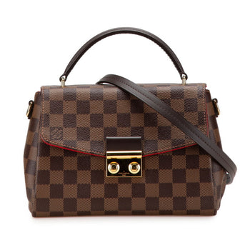 Louis Vuitton Damier Croisette Pm Handbag Shoulder Bag N53000 Brown Pvc Leather