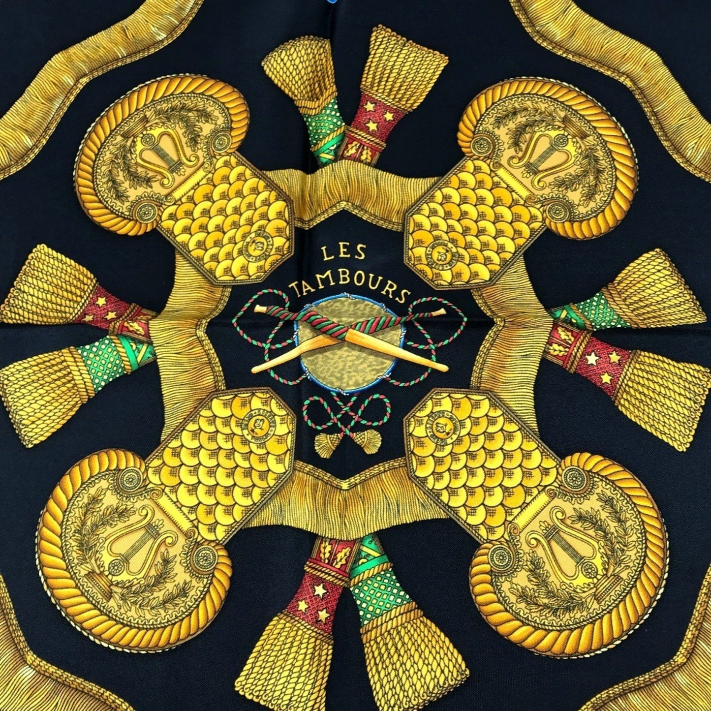 Hermes Les Tambours Tambours Carr 90 Scarf Silk