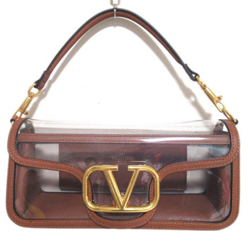 Valentino Garavani Valentino Garavani 2Way Logo Clear Chain Shoulder Bag Handbag Brown