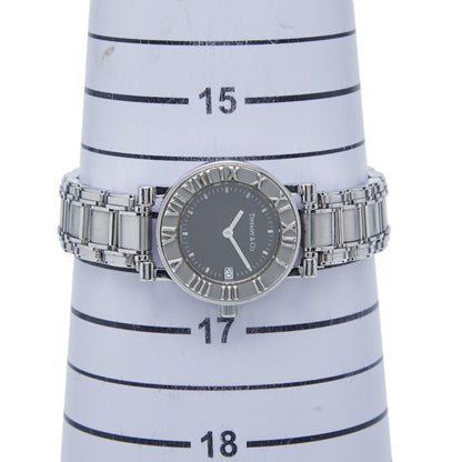 Tiffany & Co. Atlas Quartz Watch With Gray Dial And Stainless Steel