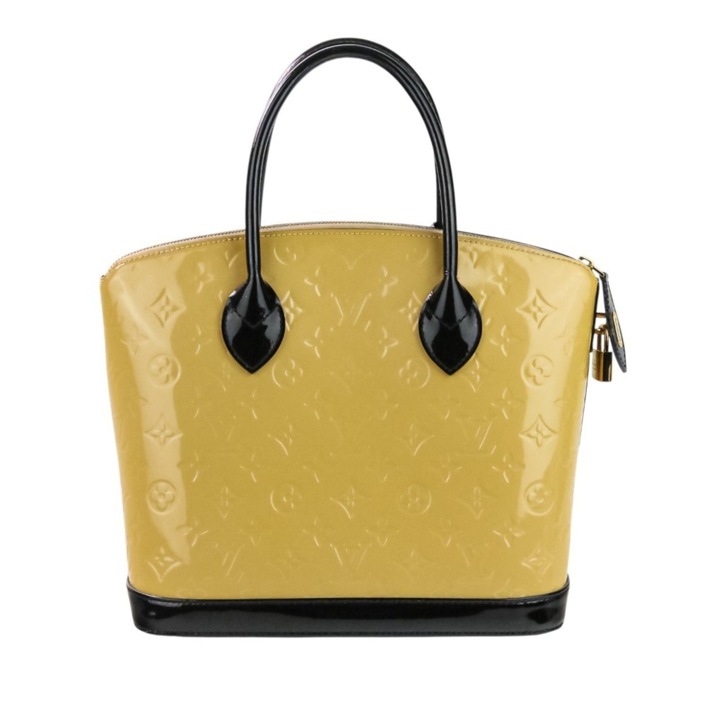 Louis Vuitton Monogram Vernis Lockit Pm Handbag M90251 Beige Black