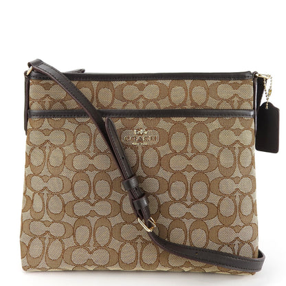 Coach Shoulder Bag F29960 Signature Canvas Leather Beige Dark Brown