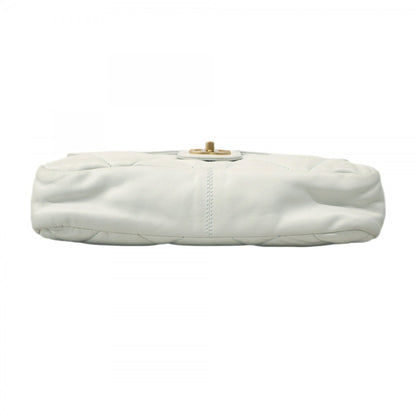 Chanel Shoulder Bag Matelasse W Chain Lambskin Blue Champagne