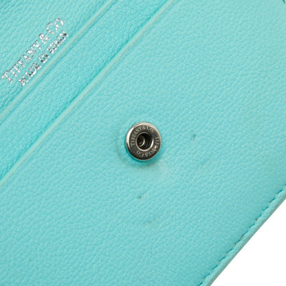 Tiffany & Co. T Deco Business Card Case/Card Case/Pass Case In Blue Leather