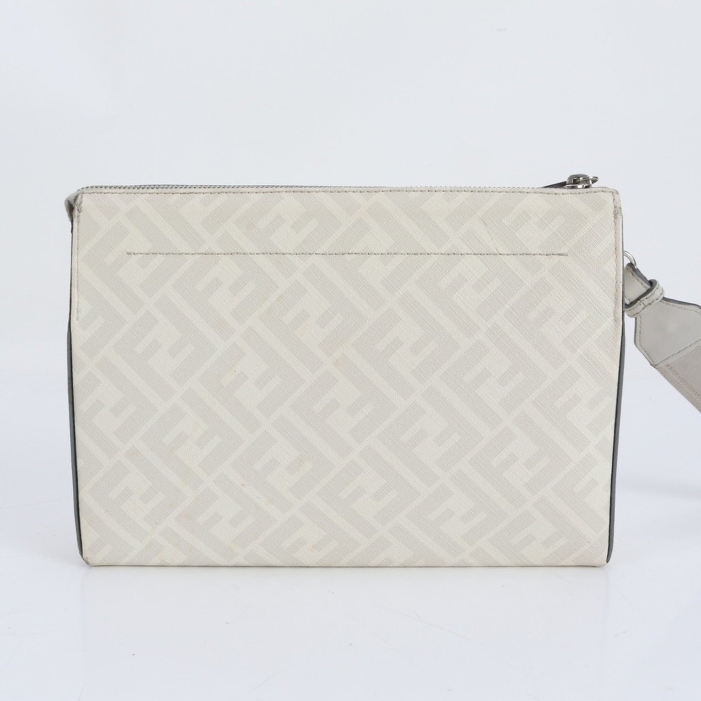 Fendi Zucca Ff Leather Second Bag/Clutch/Pouch Gray