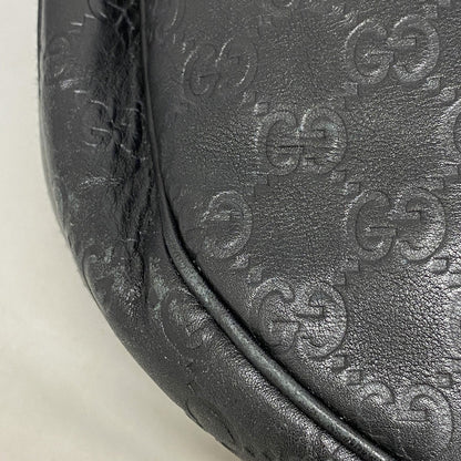 Gucci Shoulder Bag Guccissima 232962 Leather Black Gold