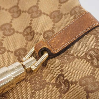 Gucci Gg Canvas New Jackie Handbag 124407 Beige Brown Champagne