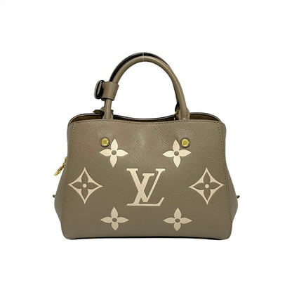 Louis Vuitton Monogram Empreinte Louis Vuitton Montaigne Bb Leather Handbag Tote Bag Beige 90824