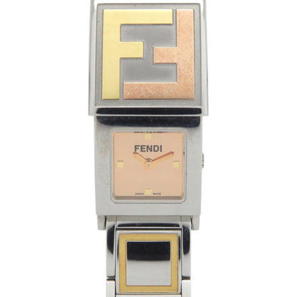 Fendi Secret 2 Time Zone 5500L Stainless Steel Gold Quartz Watch 1915 Fendi
