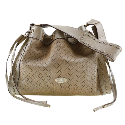 Celine Shoulder Bag Punching Calf Beige Purse