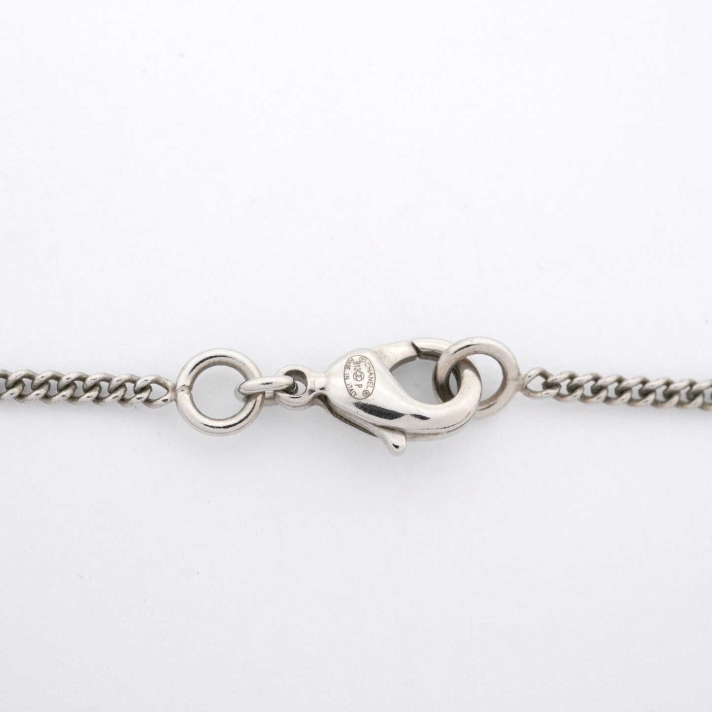 Chanel Coco Mark Metal Necklace With Faux Pearl And Rhinestones