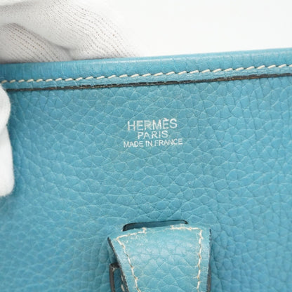 Hermes Herms Evelyn Pm 1 Shoulder Bag In Taurillon Clemence Blue Jean