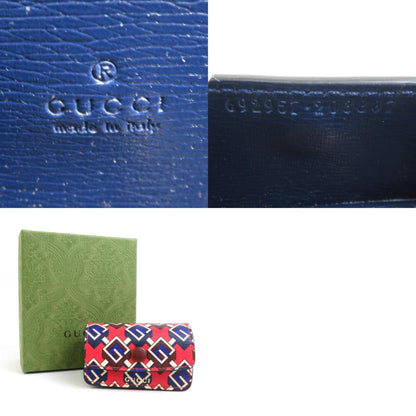 Gucci Etiquette Bag Holder Leather Red Multicolor Gold