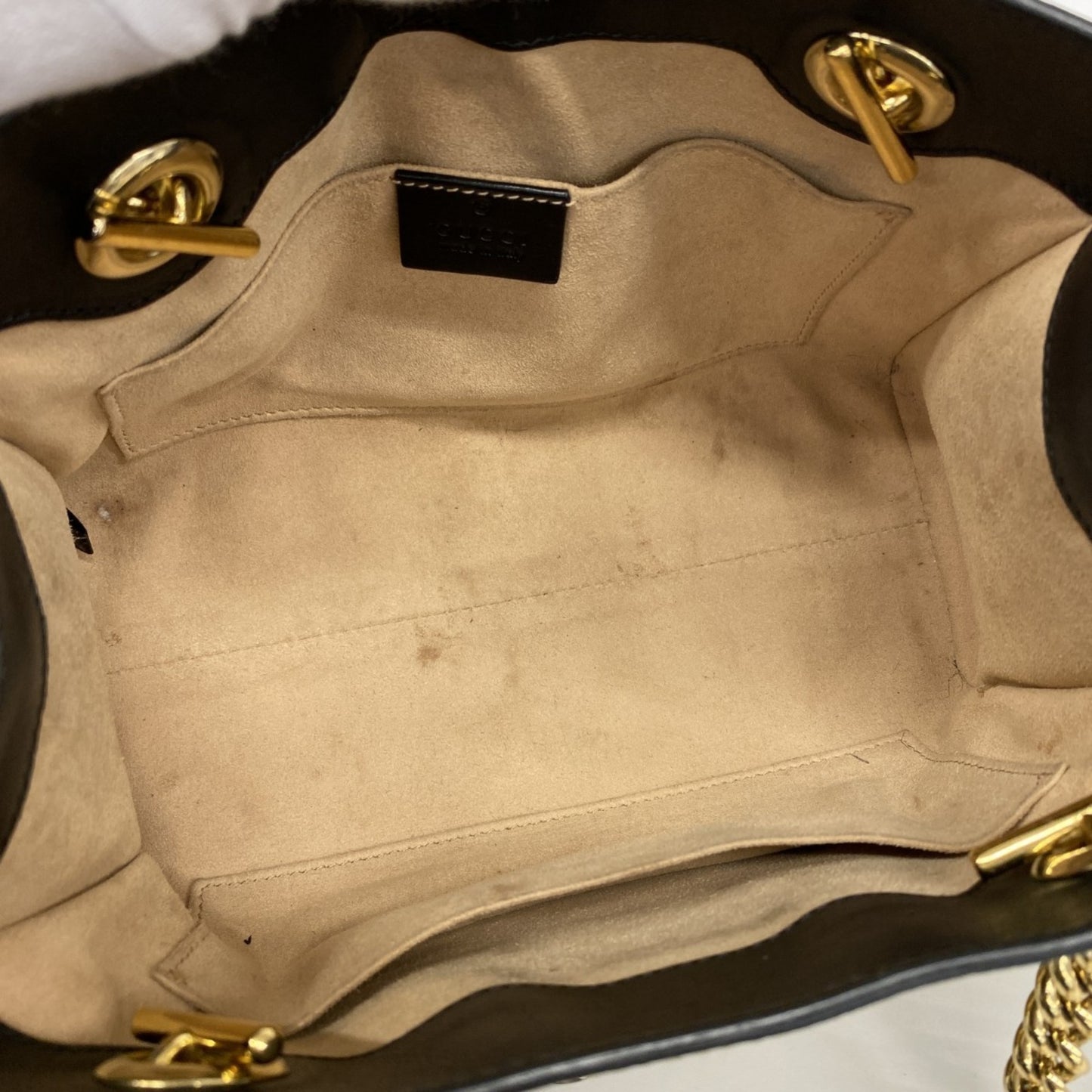 Gucci Gg Supreme Bee Shoulder Bag 498156 Leather Brown Black