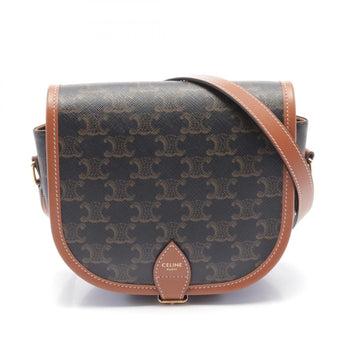 Celine Falco Medium Bag Triomphe Shoulder Coated Canvas Leather