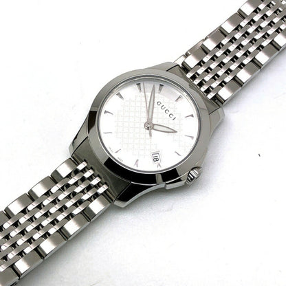 Gucci G Timeless Quartz 126.5 Stainless Steel Battery-Operated Women'S Watch With Date Display