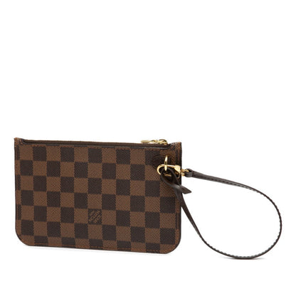 Louis Vuitton Damier Neverfull Pm With Brown Leather Pouch