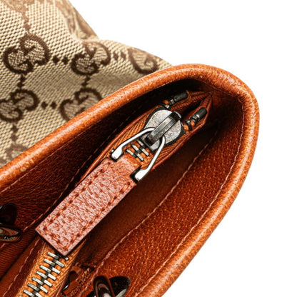 Gucci Gg Canvas Shoulder Bag Tote 120837 Beige Brown Leather