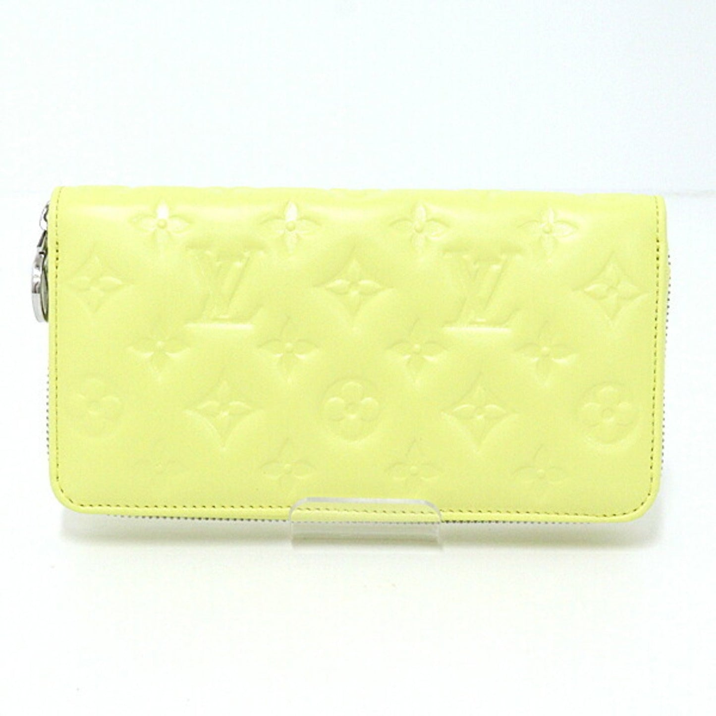 Louis Vuitton Zippy Wallet Lamb Leather Yellow M83104 Embossed Long Lv Circle