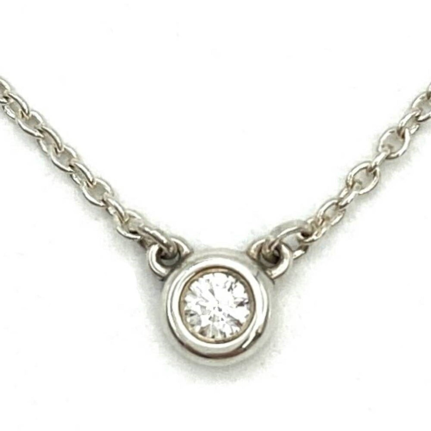 Tiffany & Co. By The Yard Necklace Diamond Sv925 1.6G Silver