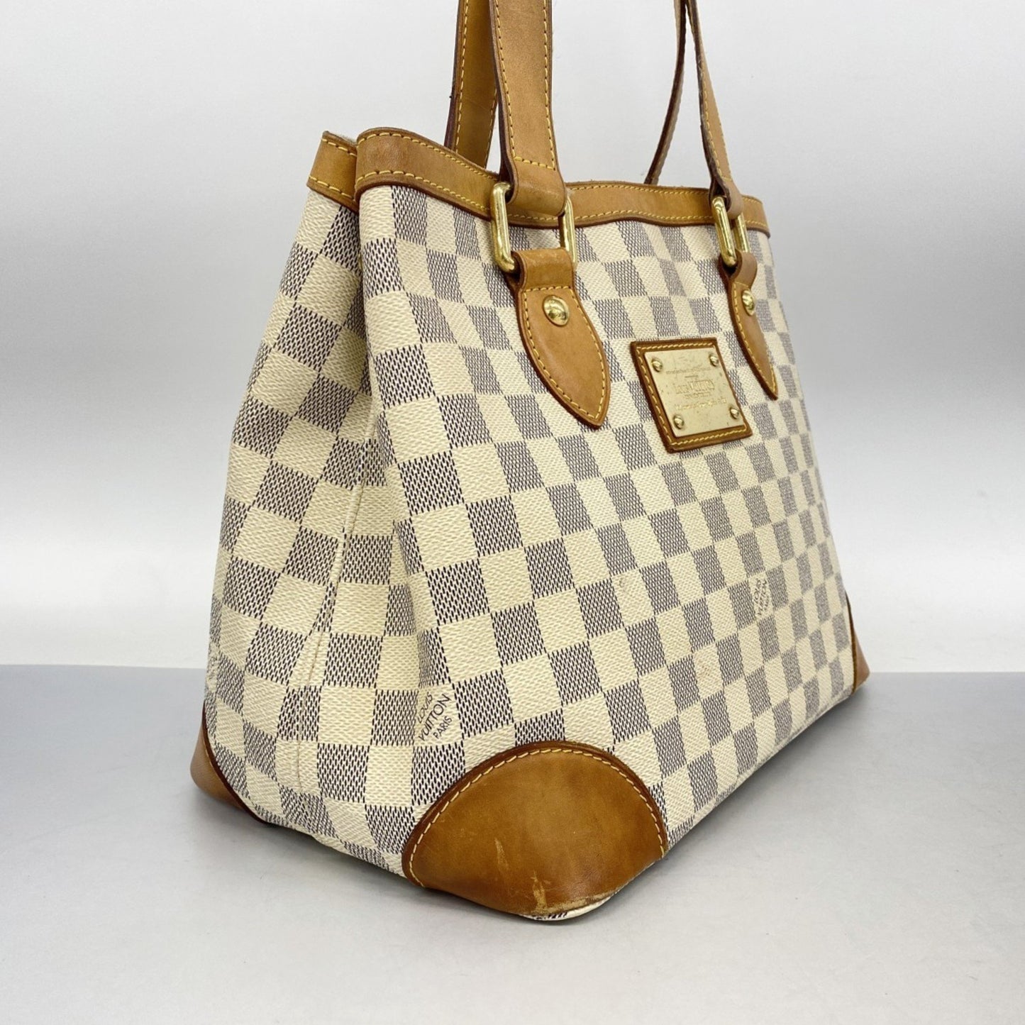 Louis Vuitton Damier Azur Hampstead Pm Tote Bag N51207 White