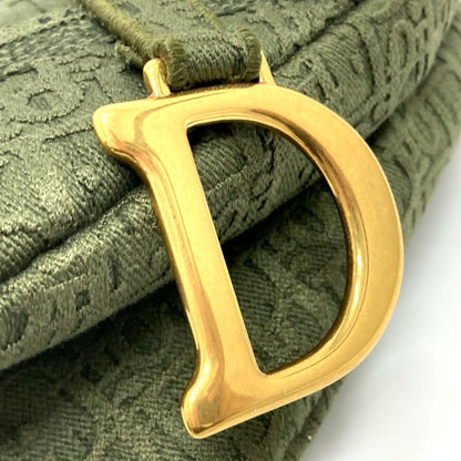 Christian Dior Oblique Saddle Embroidered Saddle Bag Shoulder Handbag Canvas