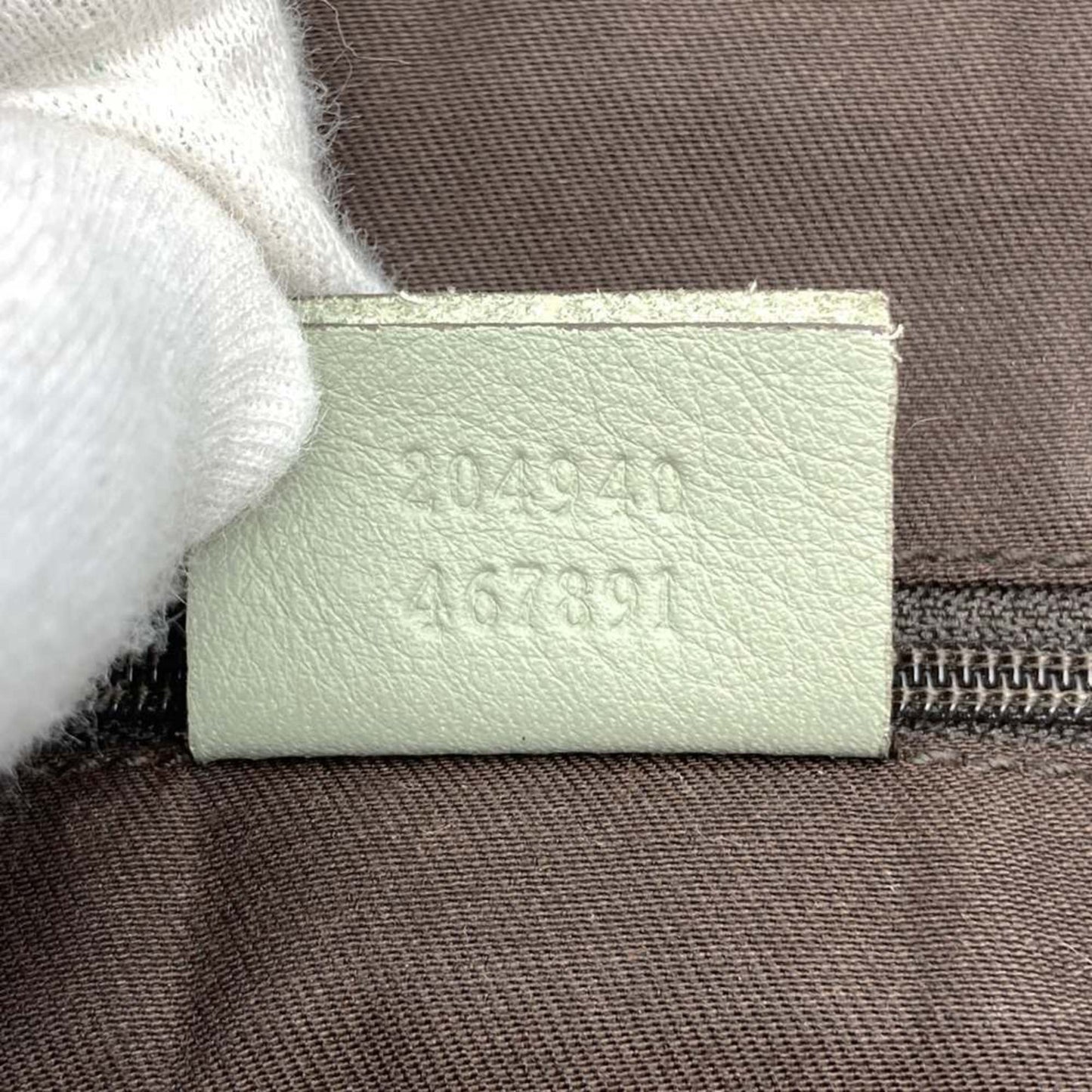 Gucci 204940 Shoulder Bag Gg Canvas Leather Abby Beige Green