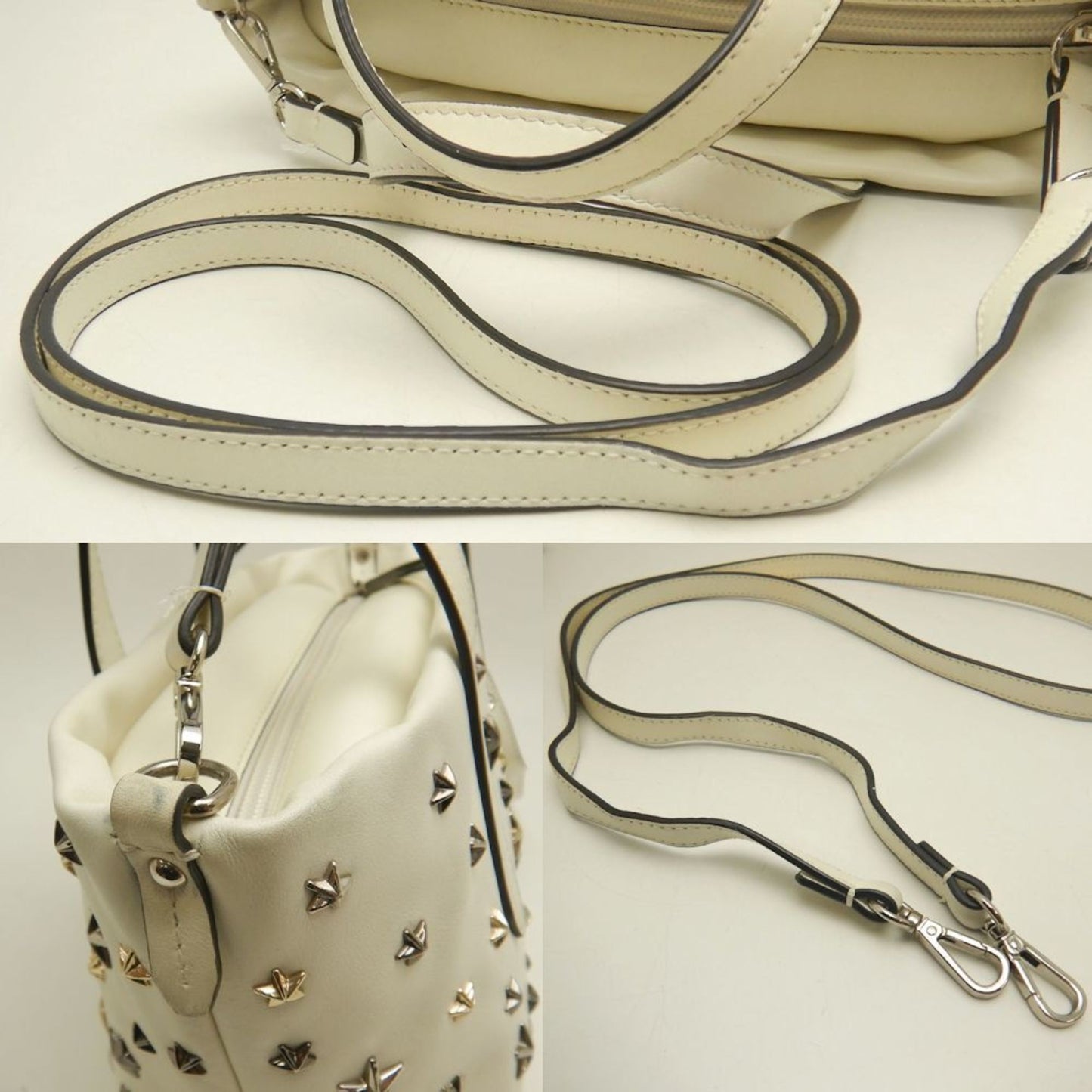Jimmy Choo Mini Sarah Star Stud Handbag In White Leather