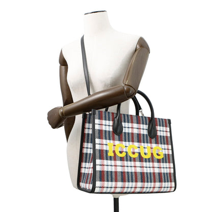 Gucci Embroidered Check Tote Bag