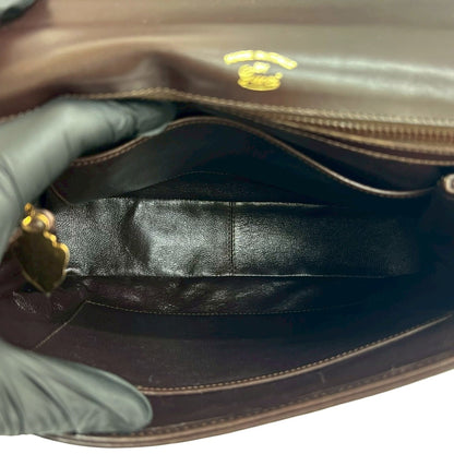 Gucci Old Gucci Vintage Gg Logo Leather Handbag Tote Bag Brown 70578