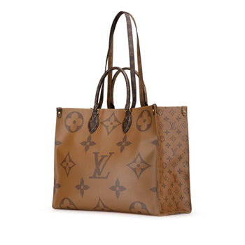 Louis Vuitton Monogram Giant Reverse On The Go Gm Handbag Shoulder Bag M45320 Brown Pvc Leather