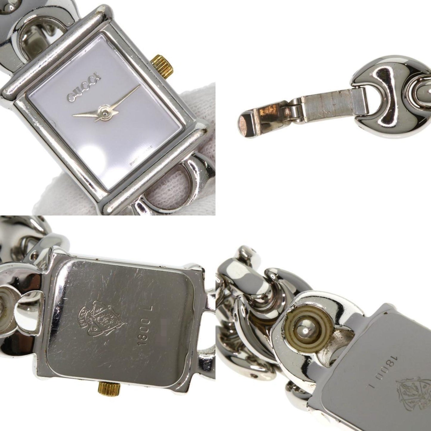 Gucci 1800L Square Face Watch Stainless Steel/Ss