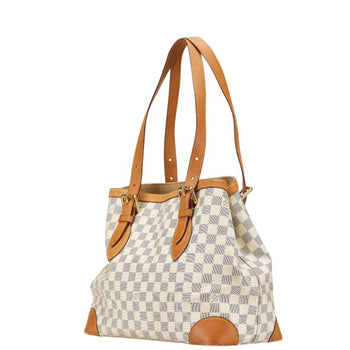 Louis Vuitton Damier Azur Hampstead Mm Tote Bag Shoulder N51206 White Pvc Leather