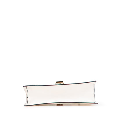 Gucci Sylvie Embroidered Handbag/Shoulder Bag 2Way 421882 White Leather