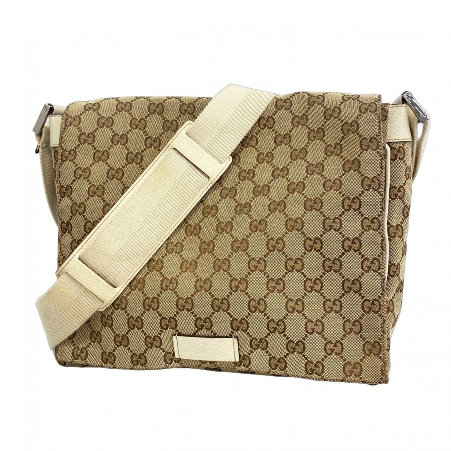 Gucci Gg Canvas Shoulder Bag 146236 Brown White