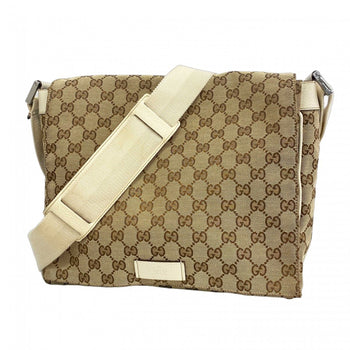 Gucci Gg Canvas Shoulder Bag 146236 Brown White